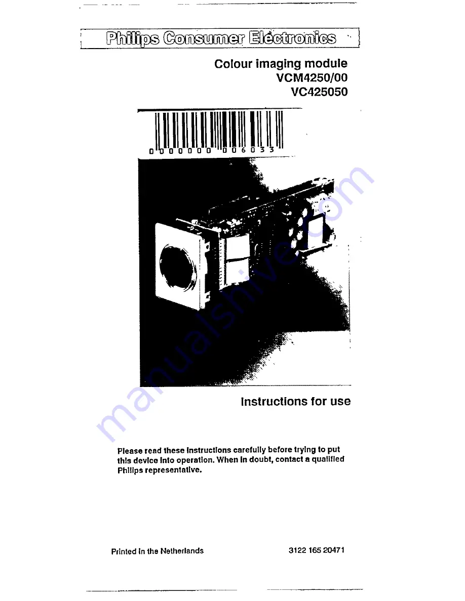 Philips VCM4250/00 Instructions For Use Manual Download Page 1