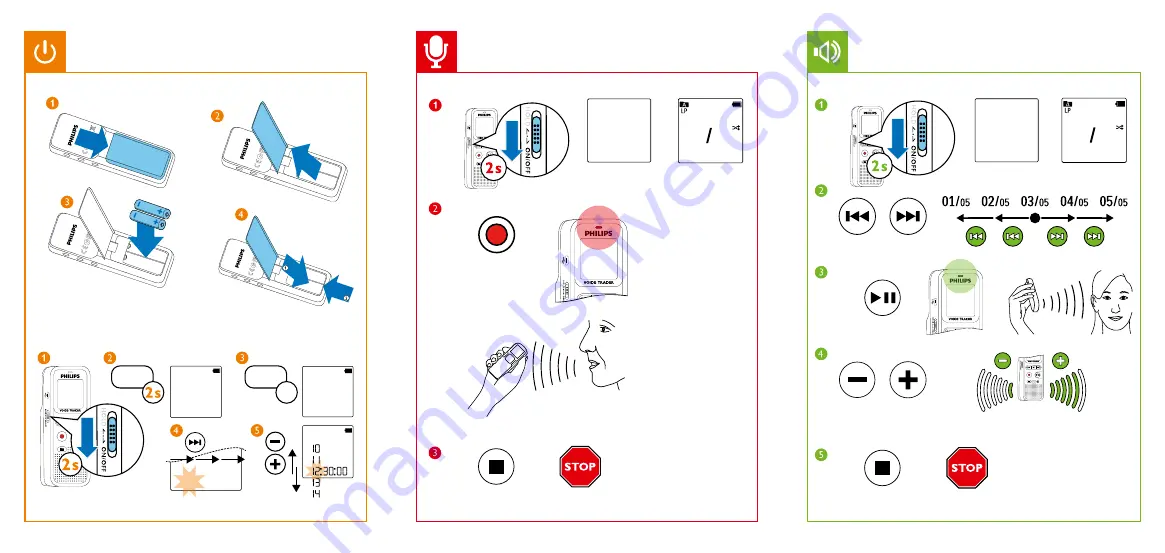 Philips VoiceTracer DVT1160 Quick Start Manual Download Page 2