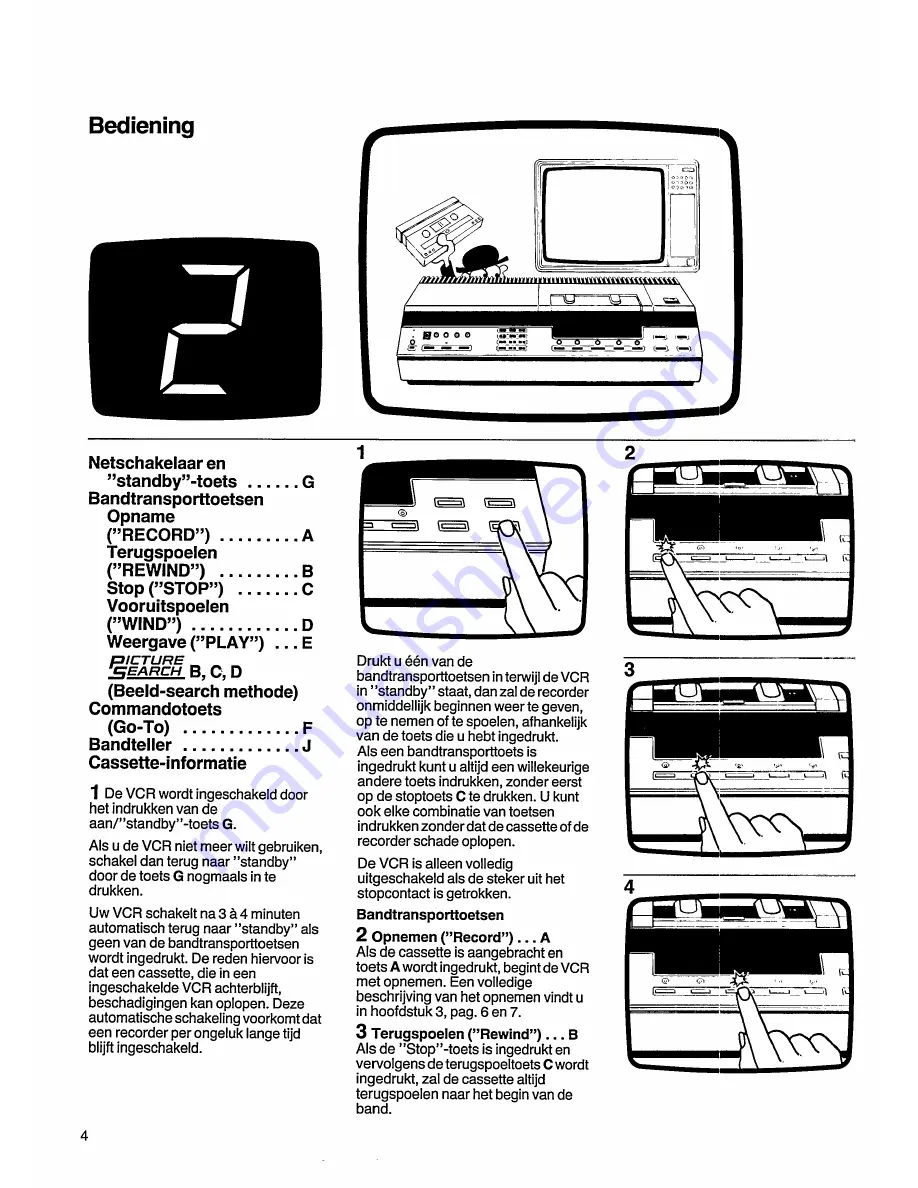 Philips VR 2021 (Dutch) Gebruiksaanwijzing Download Page 6