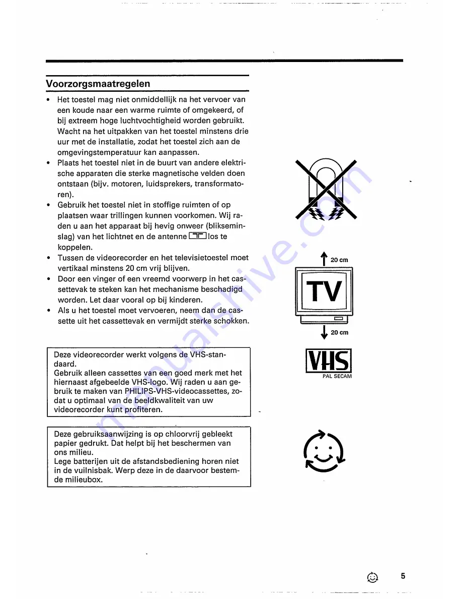 Philips VR 343 (Dutch) Gebruiksaanwijzing Download Page 7