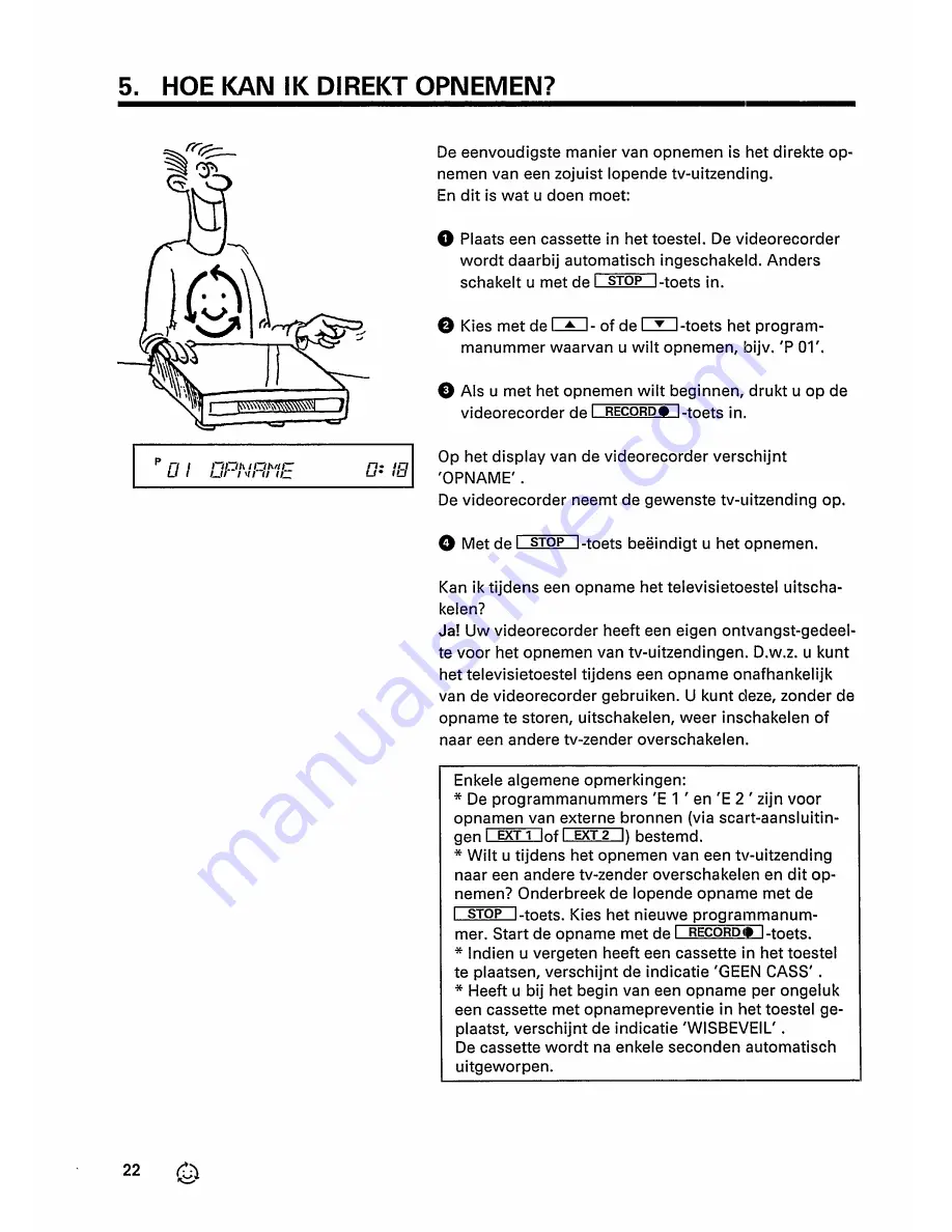 Philips VR 343 (Dutch) Gebruiksaanwijzing Download Page 24