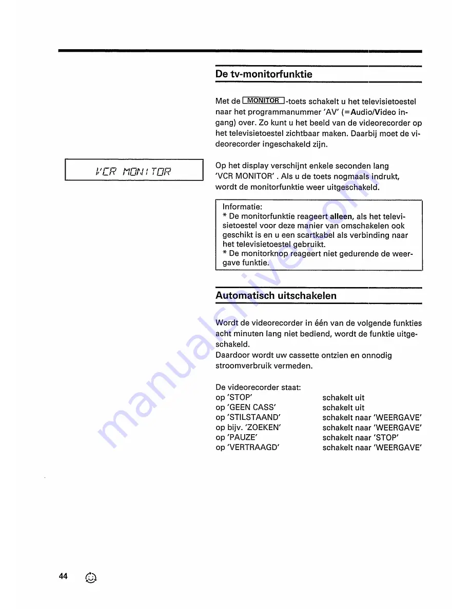 Philips VR 343 (Dutch) Gebruiksaanwijzing Download Page 46