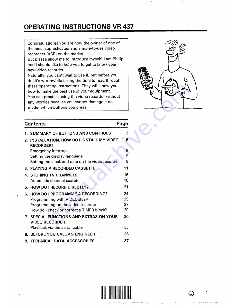 Philips VR 437 Operating Instructions Manual Download Page 3