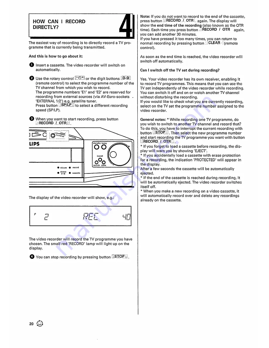 Philips VR 727 Operating Manual Download Page 22