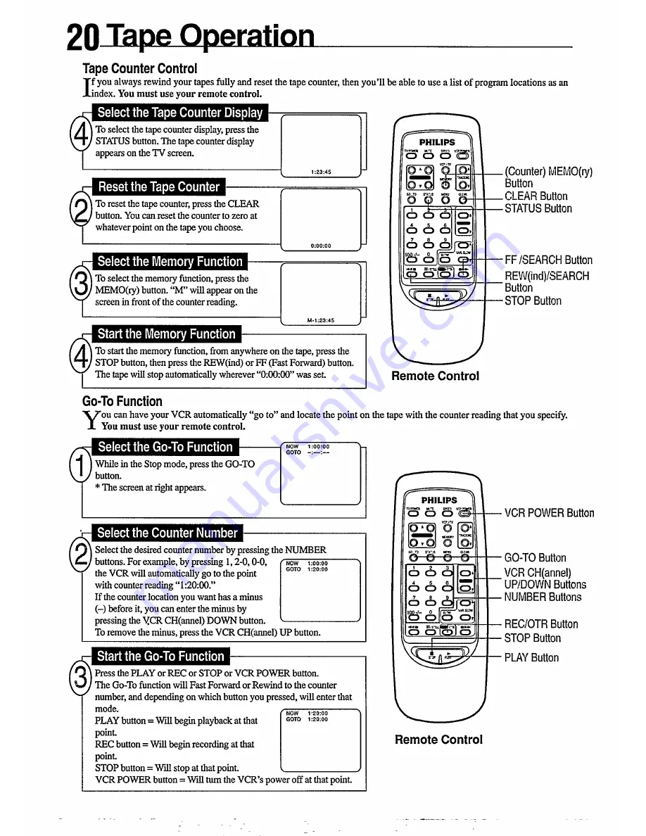 Philips VR355/50 User Manual Download Page 20