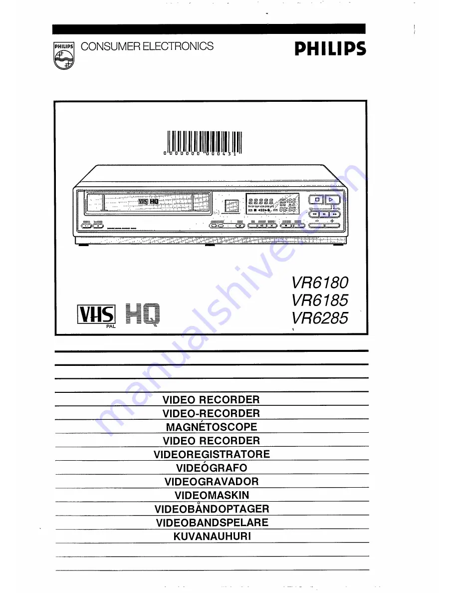 Philips VR6180 Operating Instructions Manual Download Page 1