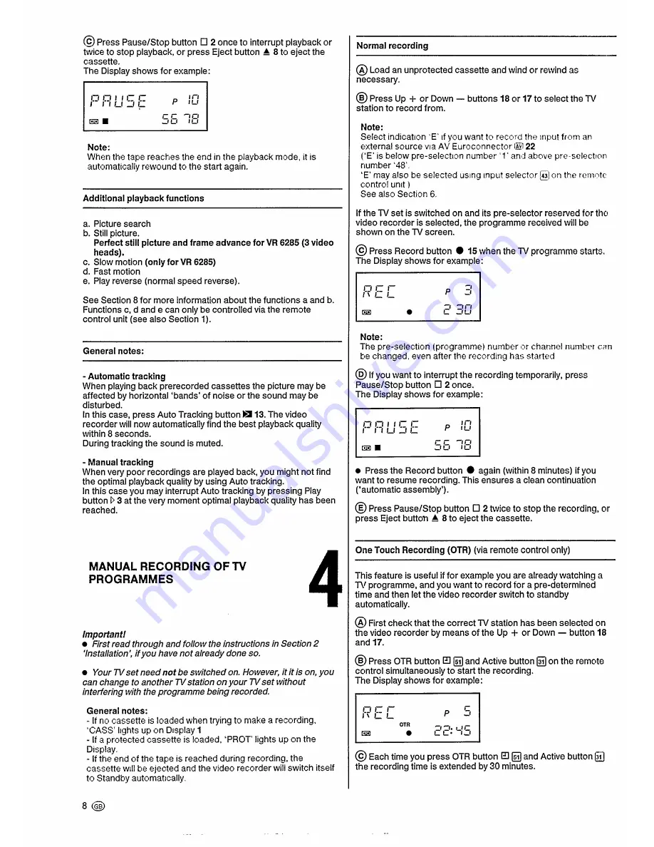 Philips VR6180 Operating Instructions Manual Download Page 12