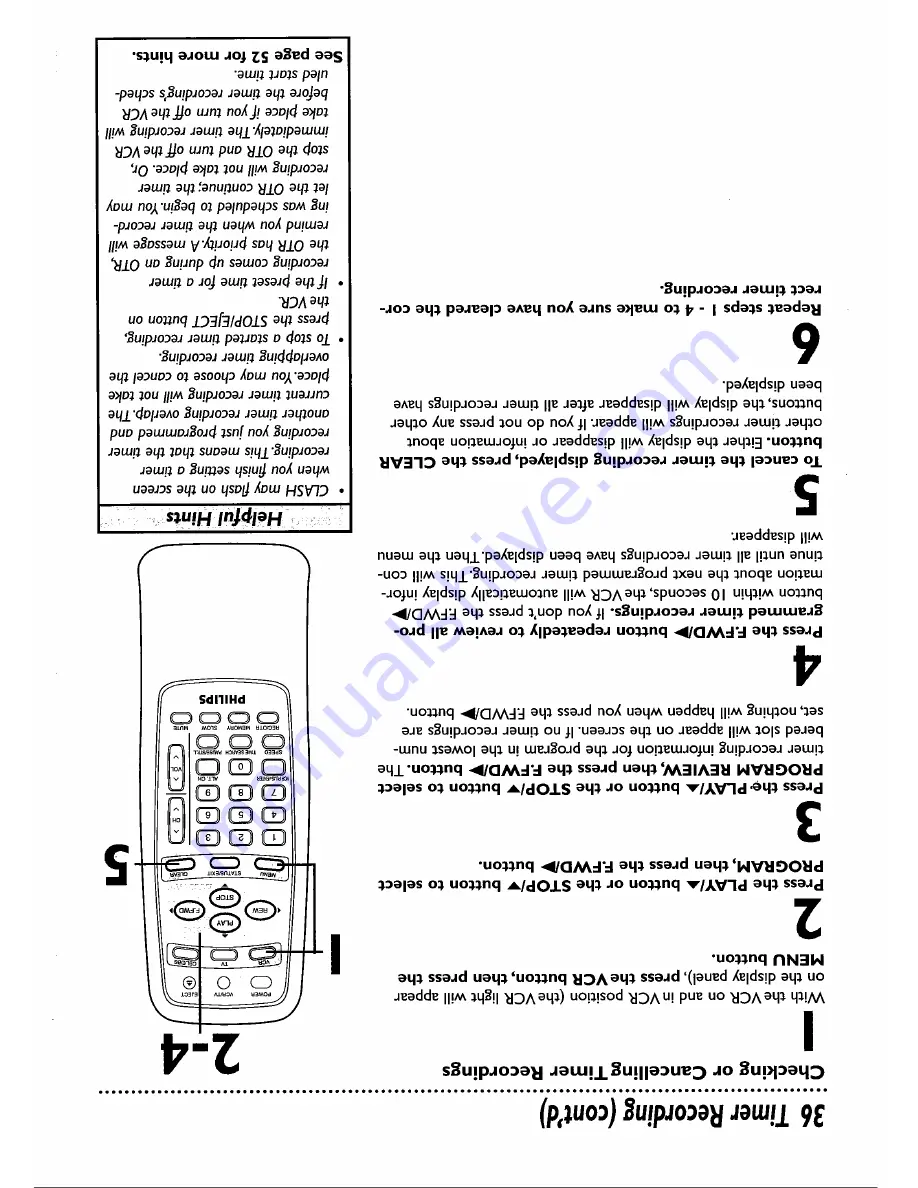 Philips VRB461AT Owner'S Manual Download Page 36