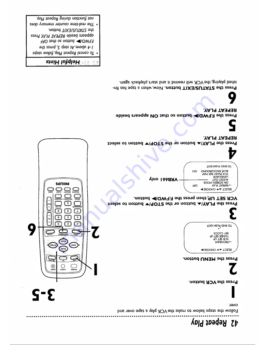 Philips VRB461AT Owner'S Manual Download Page 42