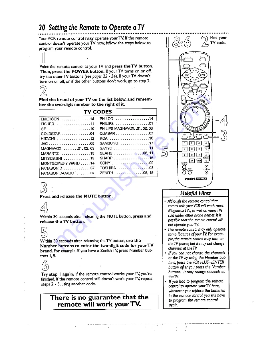 Philips VRX344AT Скачать руководство пользователя страница 20