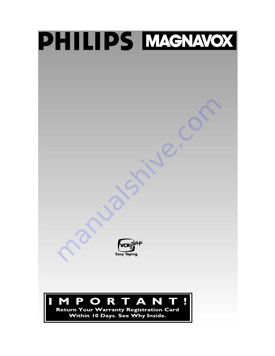 Philips VRX360AT Owner'S Manual Download Page 1