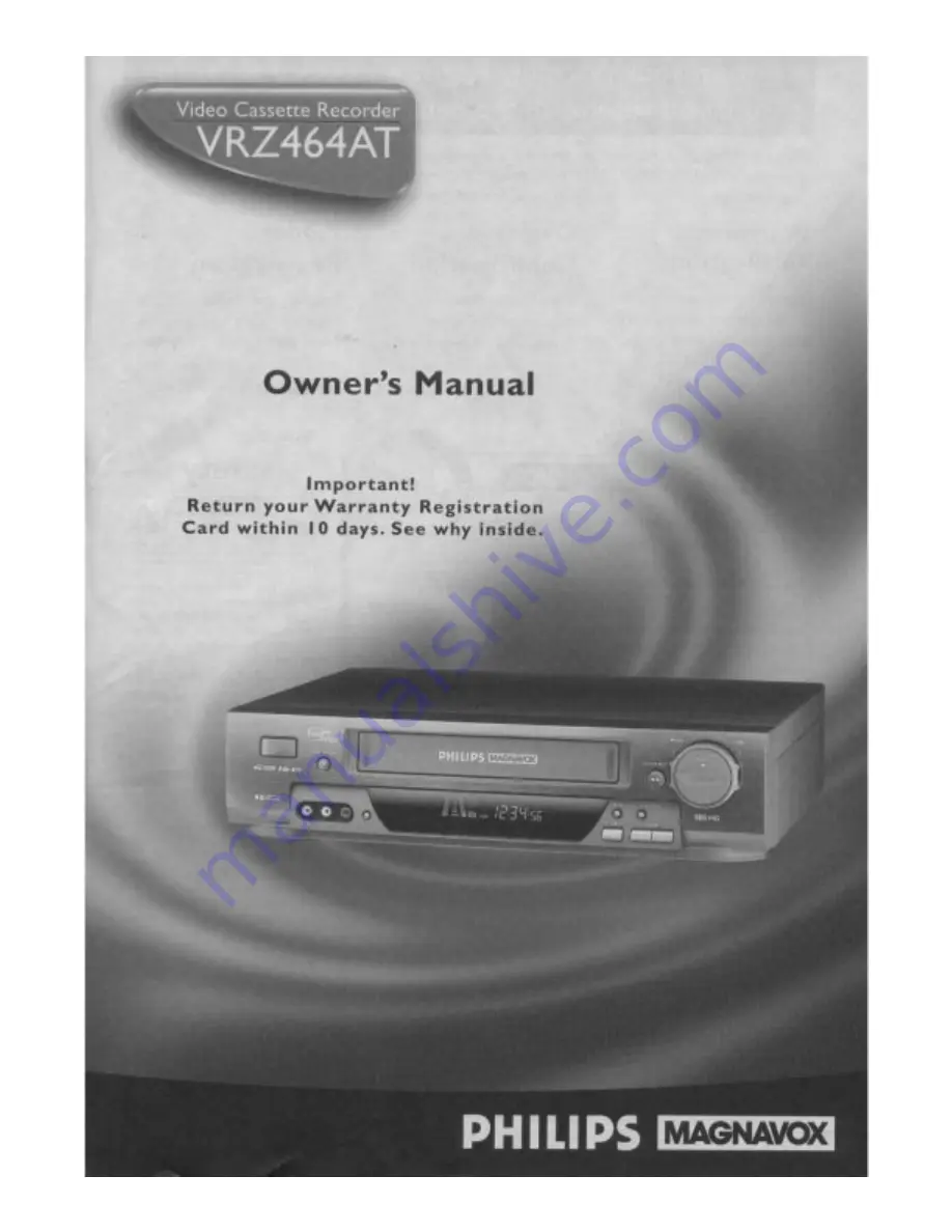 Philips VRZ464AT Owner'S Manual Download Page 1