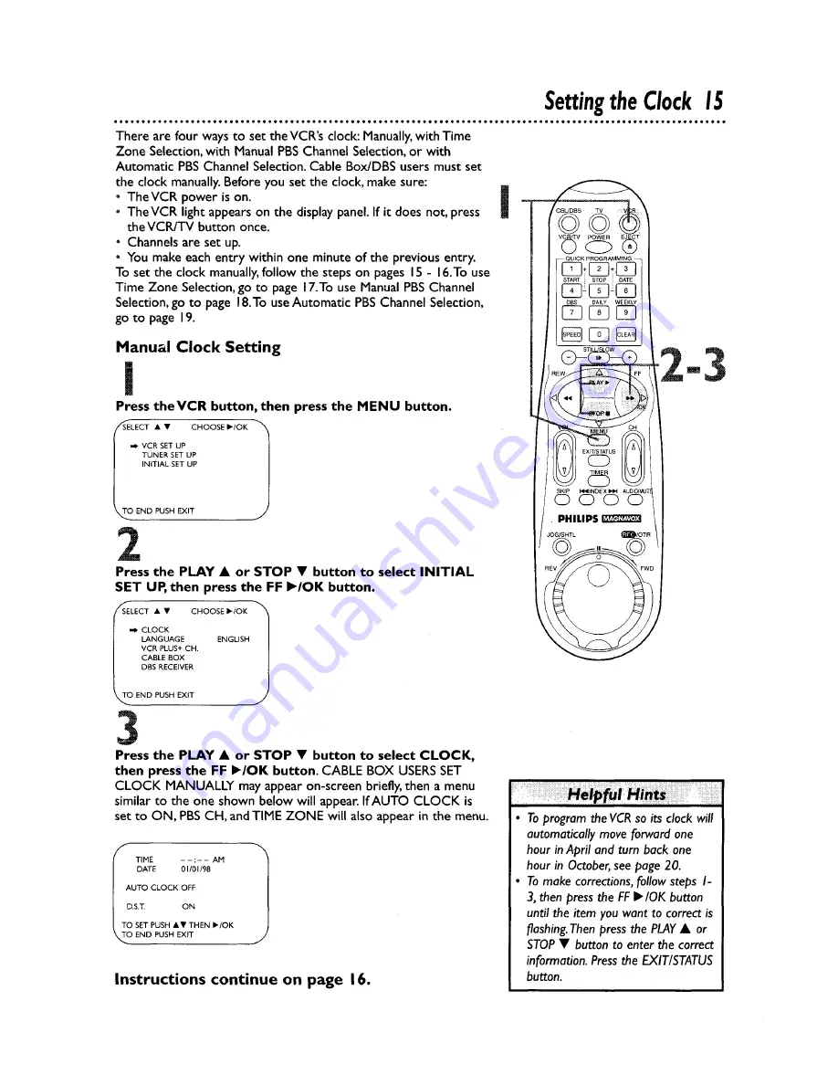 Philips VRZ464AT Owner'S Manual Download Page 15