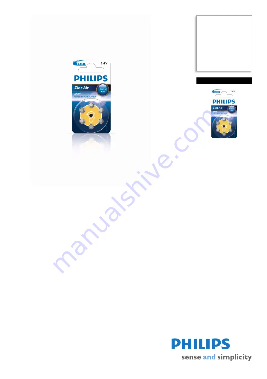 Philips ZA10B6A Specification Sheet Download Page 1