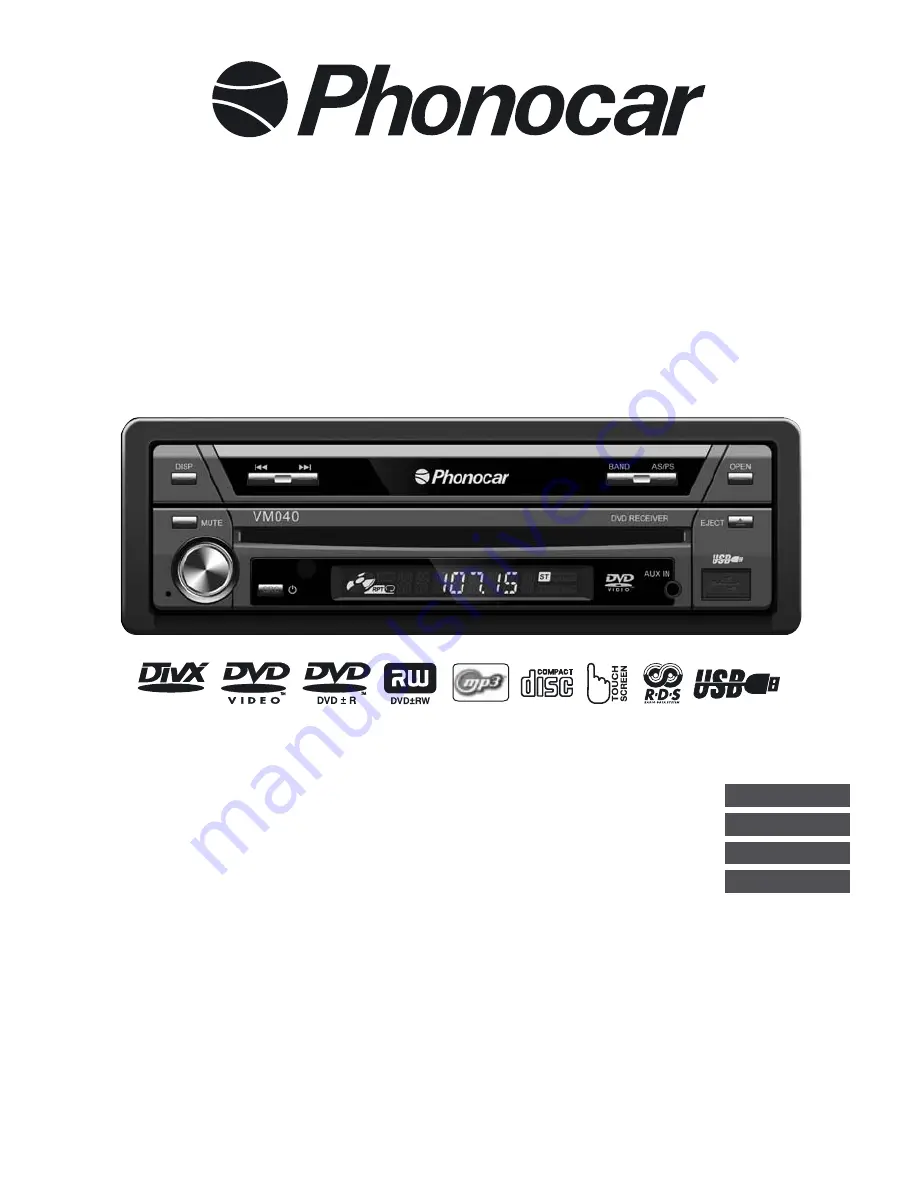 Phonocar VM 040 Manual Instructions Download Page 1