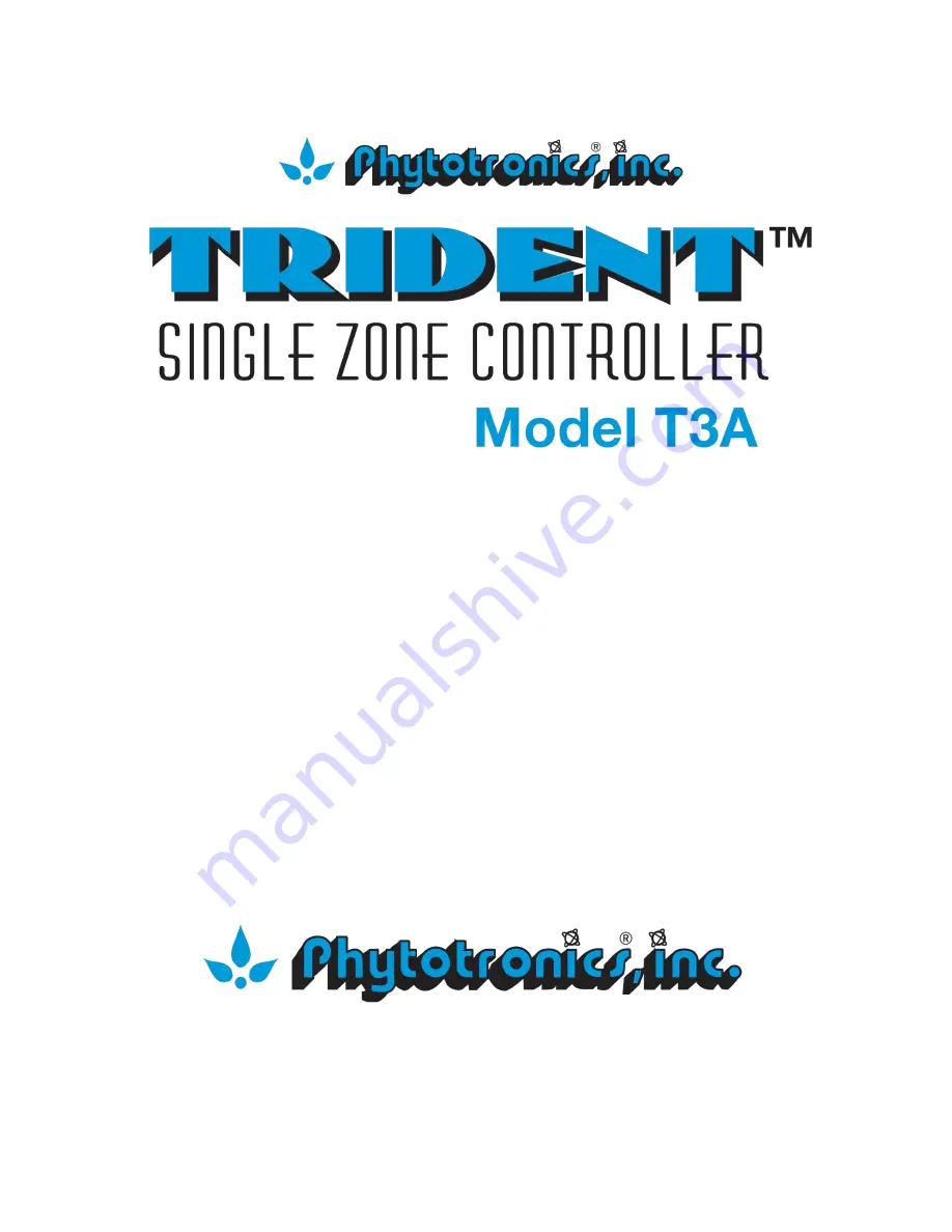 Phytotronics Trident T3A Instruction Manual Download Page 1