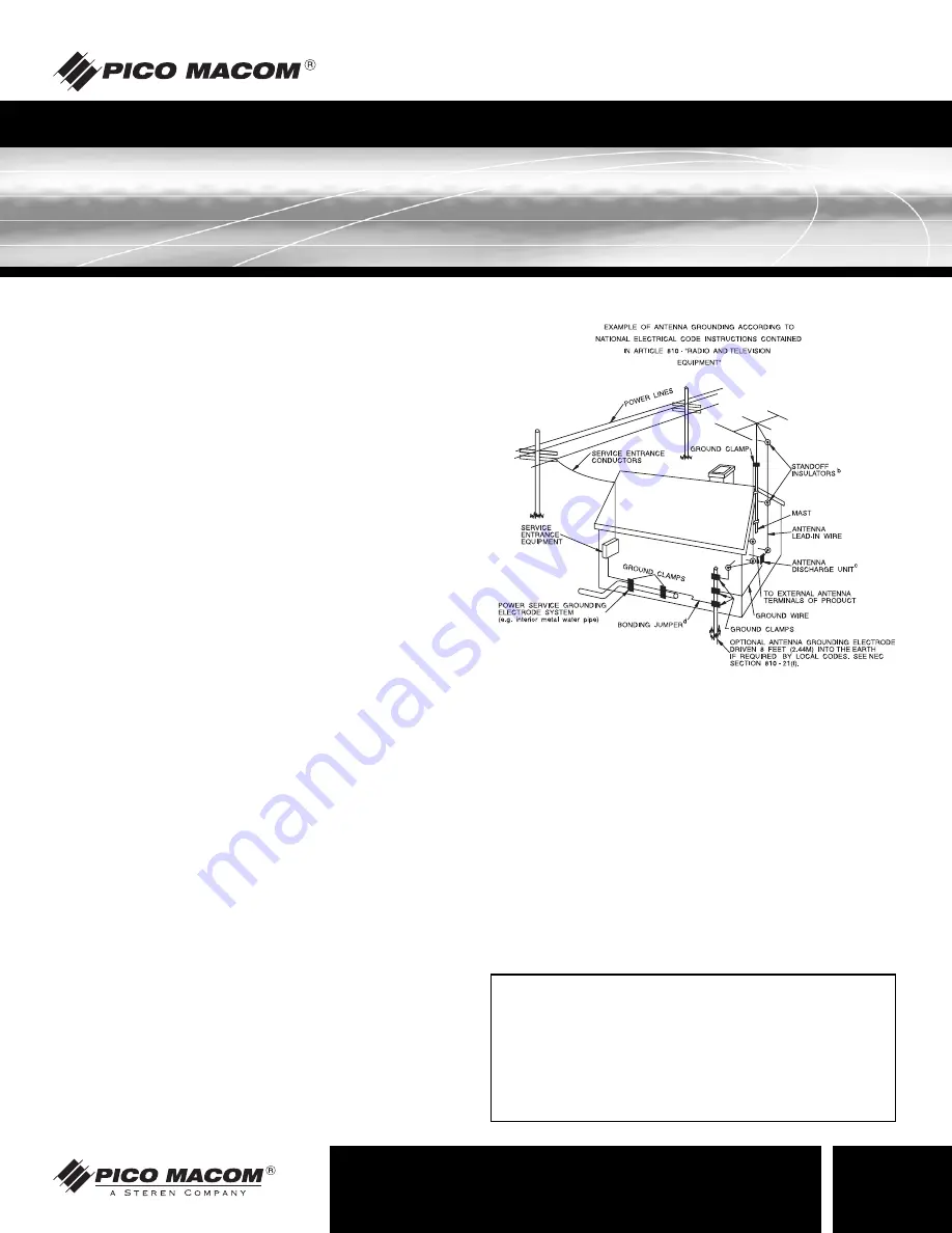 Pico Macom CHC16U/550 Installation And Operation Manual Download Page 3