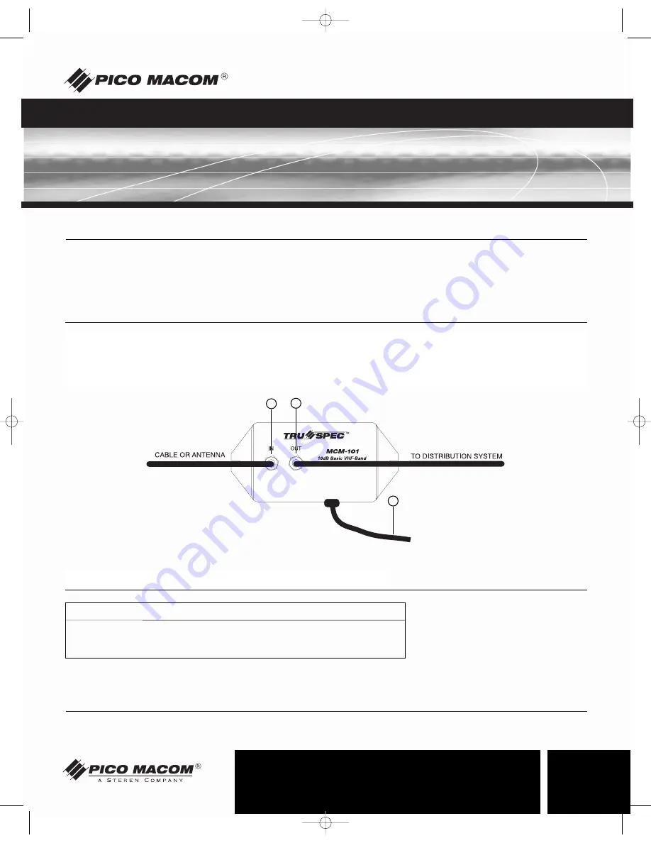 Pico Macom MCM-101 Installation And Operation Manual Download Page 3