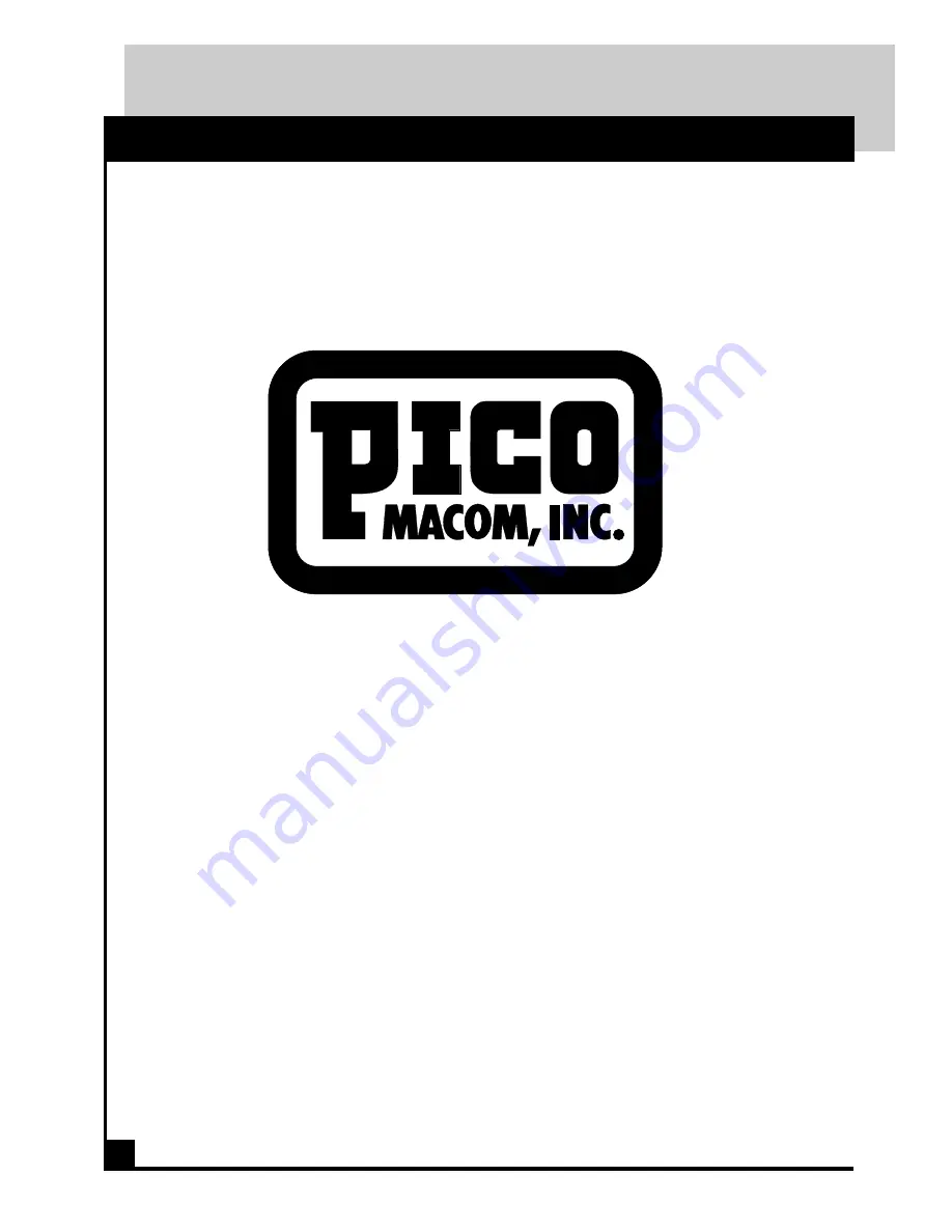 Pico Macom SSP-10/2150A Installating And Operation Manual Download Page 8