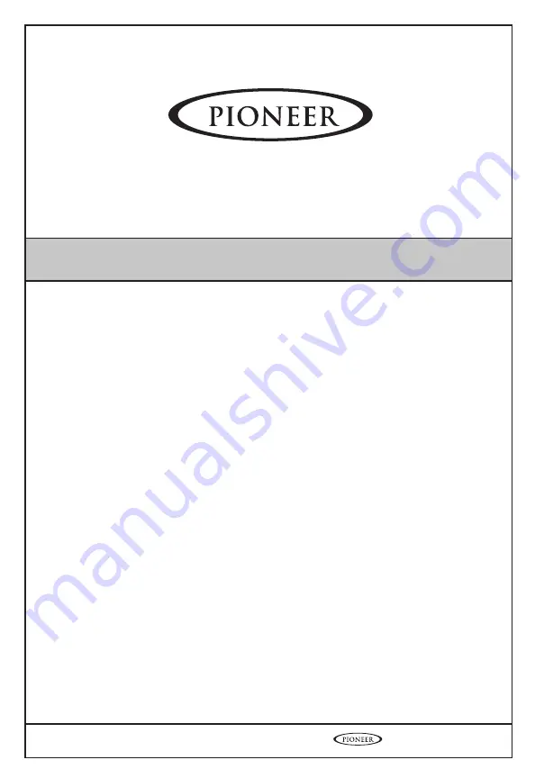 Pioneer 3CB100 Series Installation Manual Download Page 1