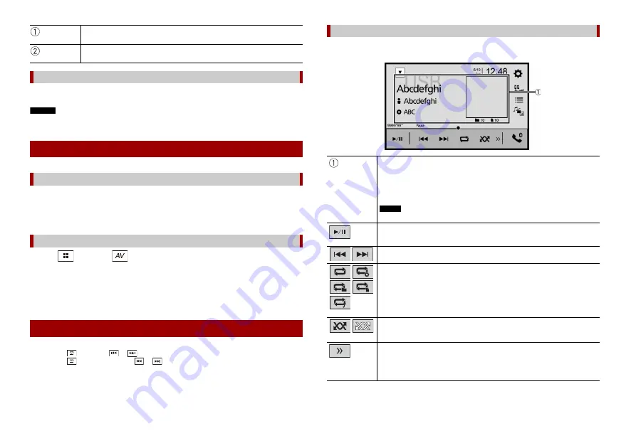 Pioneer AVH-A2250BT Owner'S Manual Download Page 22