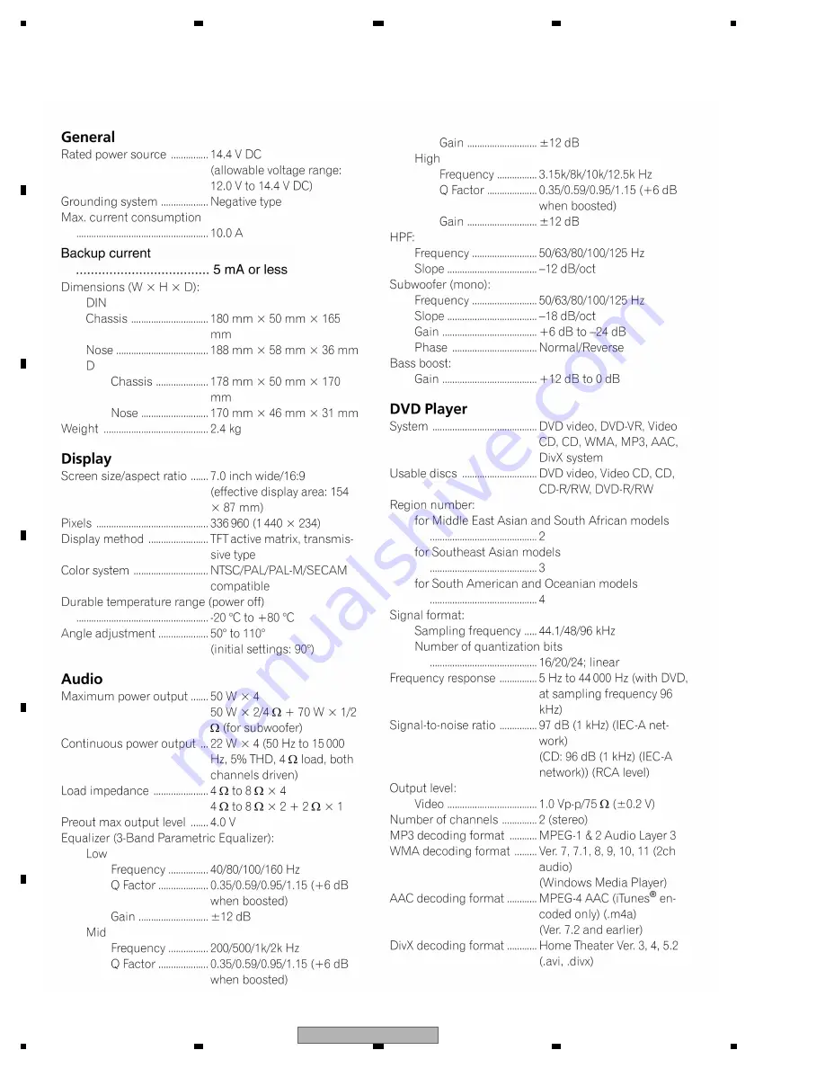 Pioneer AVH-P5050DVD Service Manual Download Page 8