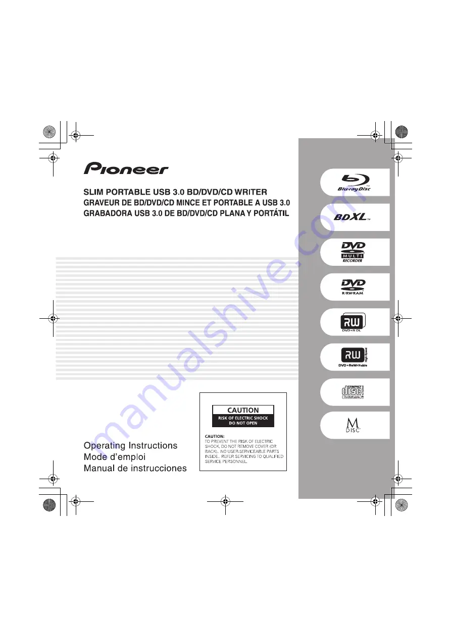 Pioneer BDR-XD07S Operating Instructions Manual Download Page 1