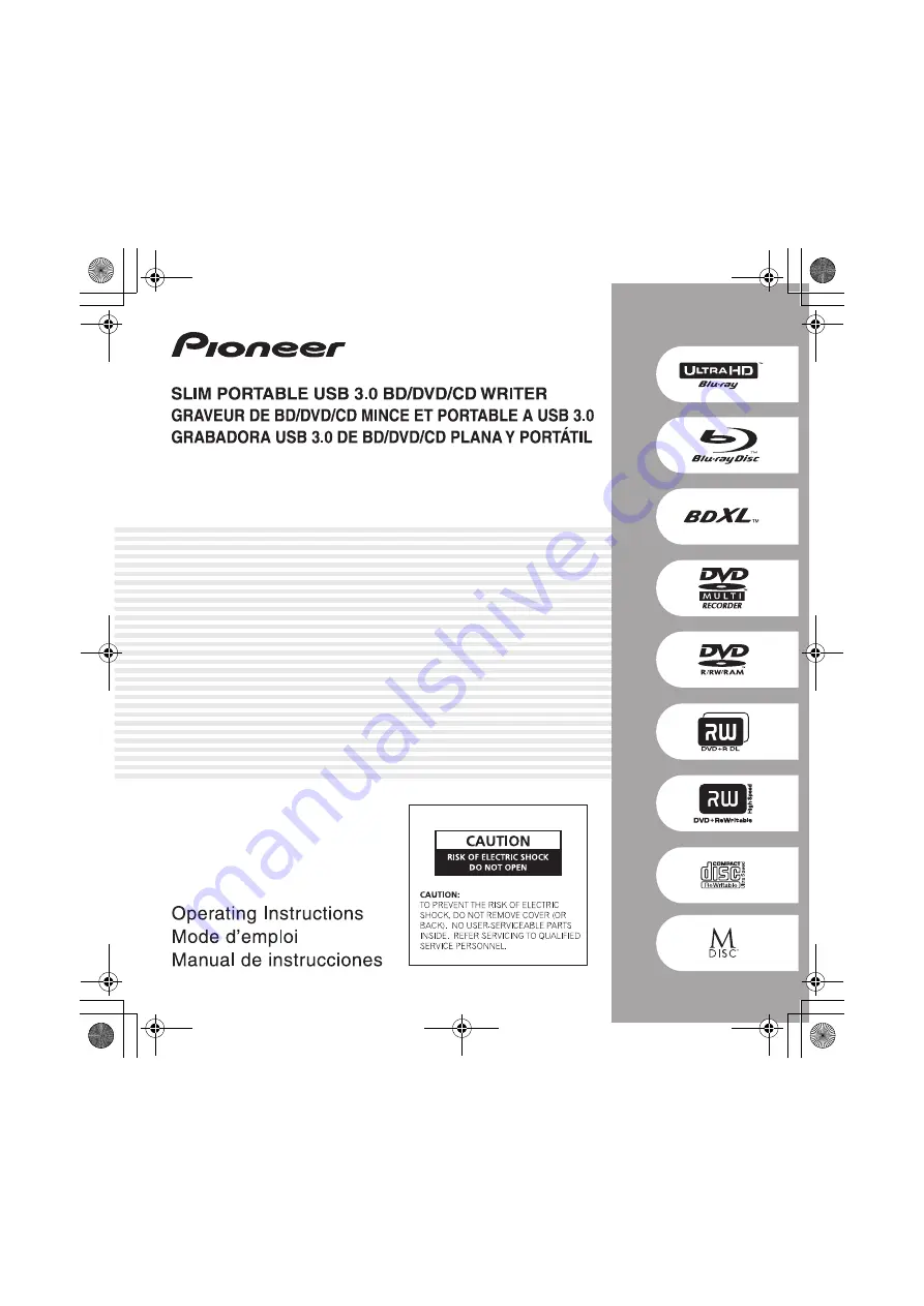 Pioneer BDR-XD07UHD Скачать руководство пользователя страница 1