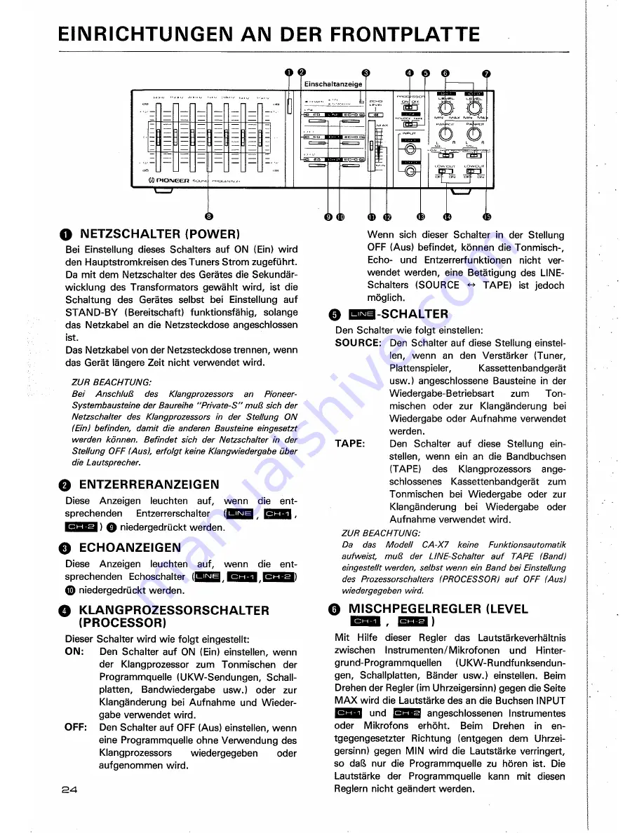 Pioneer CA-X7 Operating Instructions Manual Download Page 24