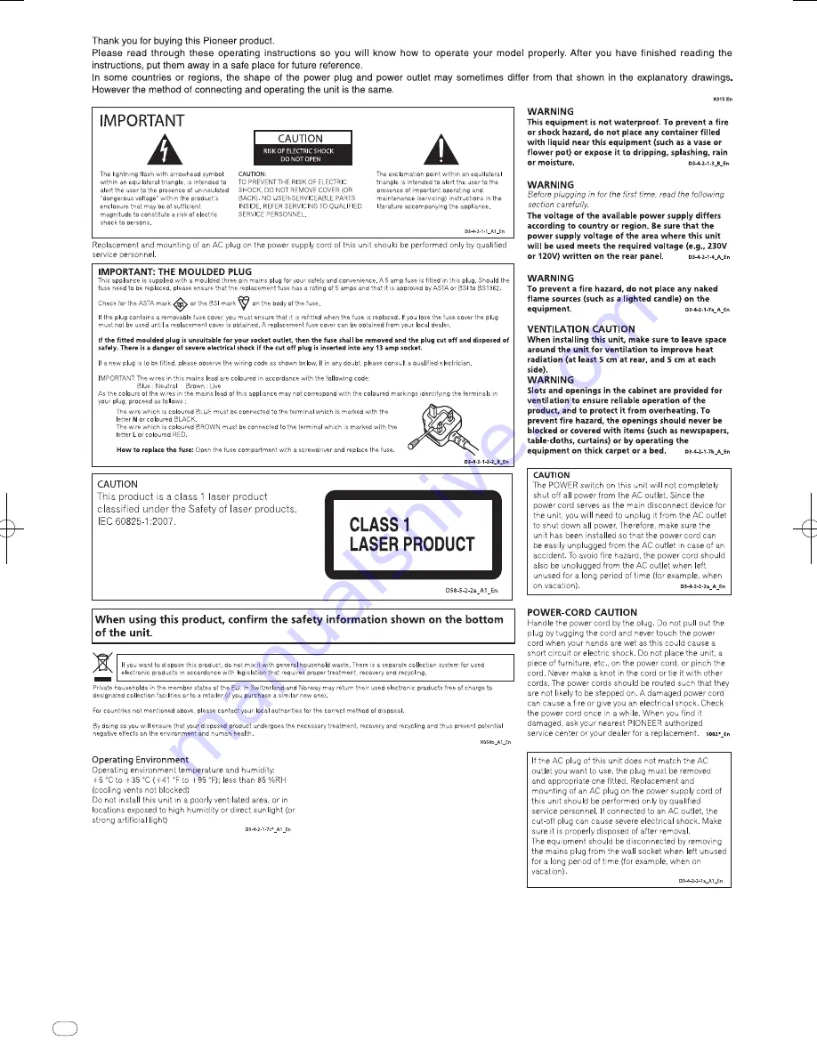 Pioneer CDJ-900 Operating Instructions Manual Download Page 2