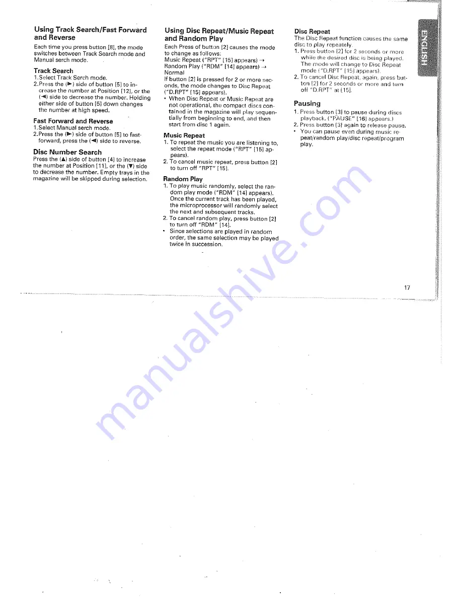 Pioneer CDX-FM121 Owner'S Manual Download Page 17