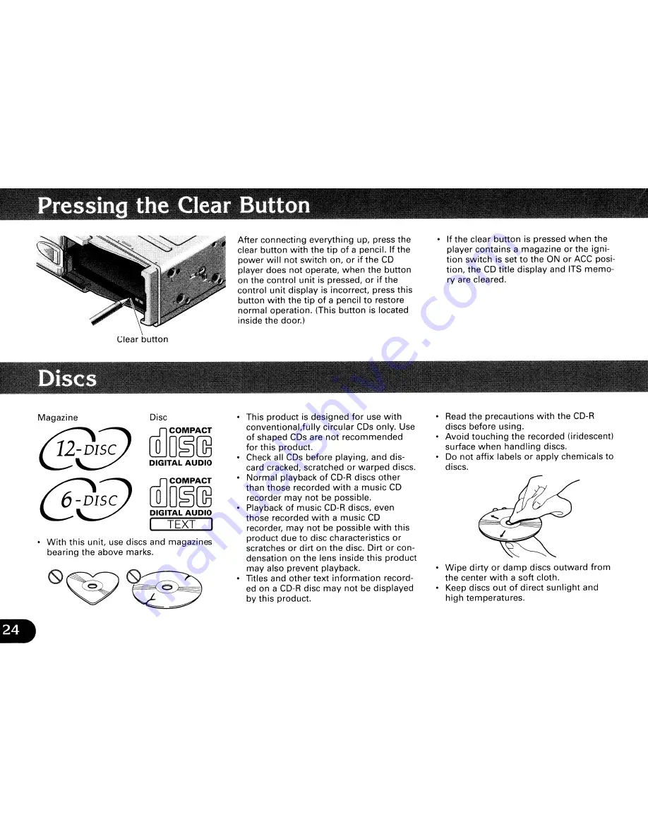 Pioneer CDX-FM12S9 Operation Manual Download Page 24