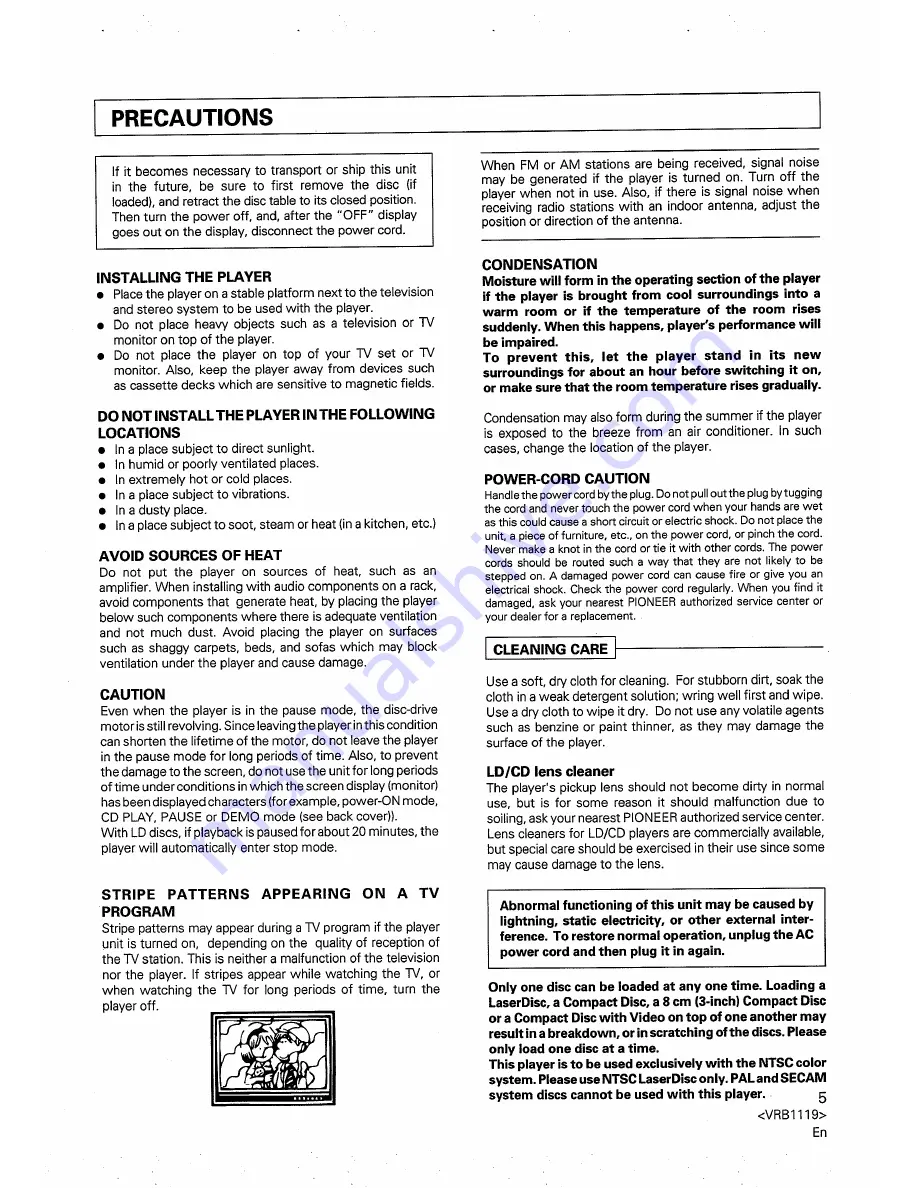 Pioneer cld-v850 Operating Instructions Manual Download Page 5