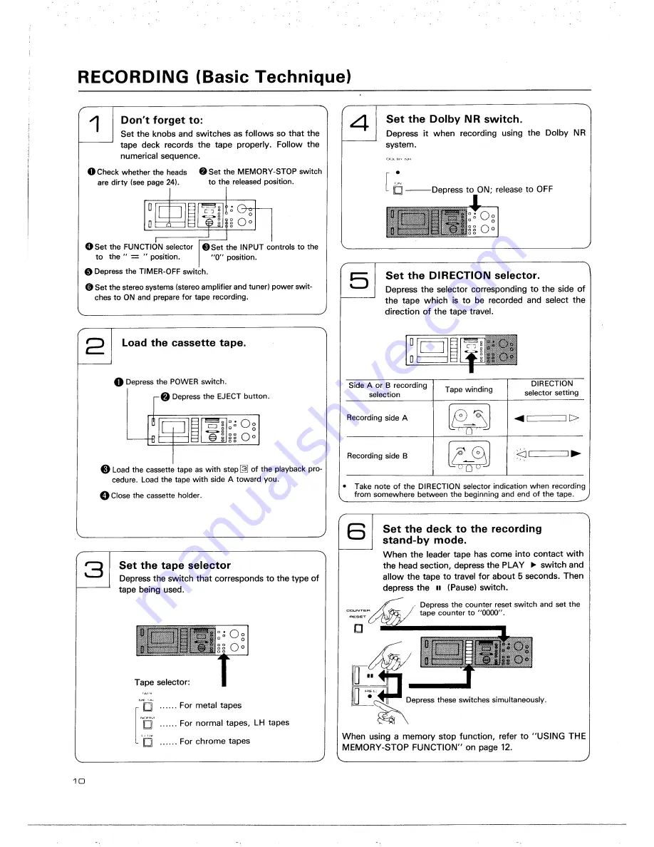 Pioneer CT-F1050 Operating Instructions Manual Download Page 10