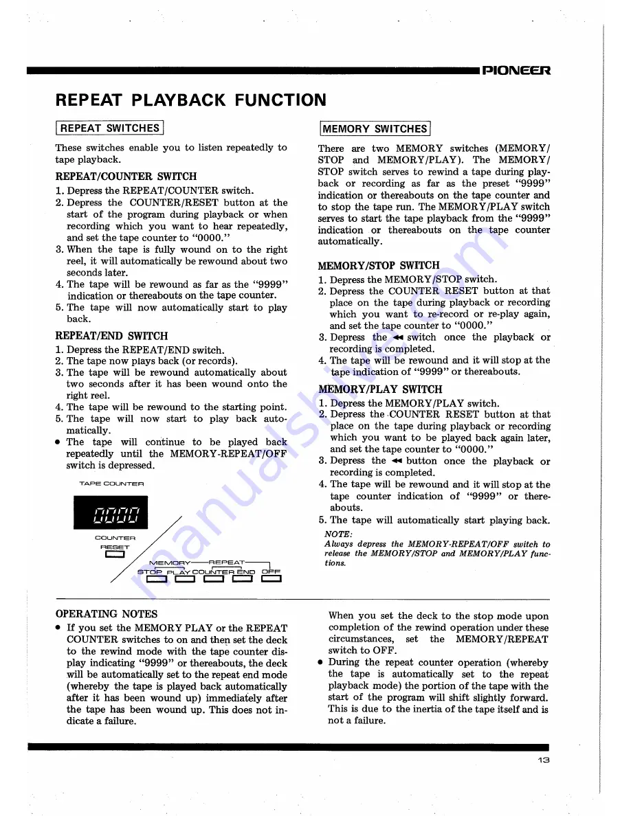 Pioneer CT-F1250 Скачать руководство пользователя страница 13