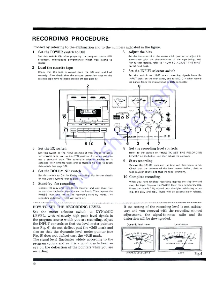 Pioneer CT-F700 Скачать руководство пользователя страница 8