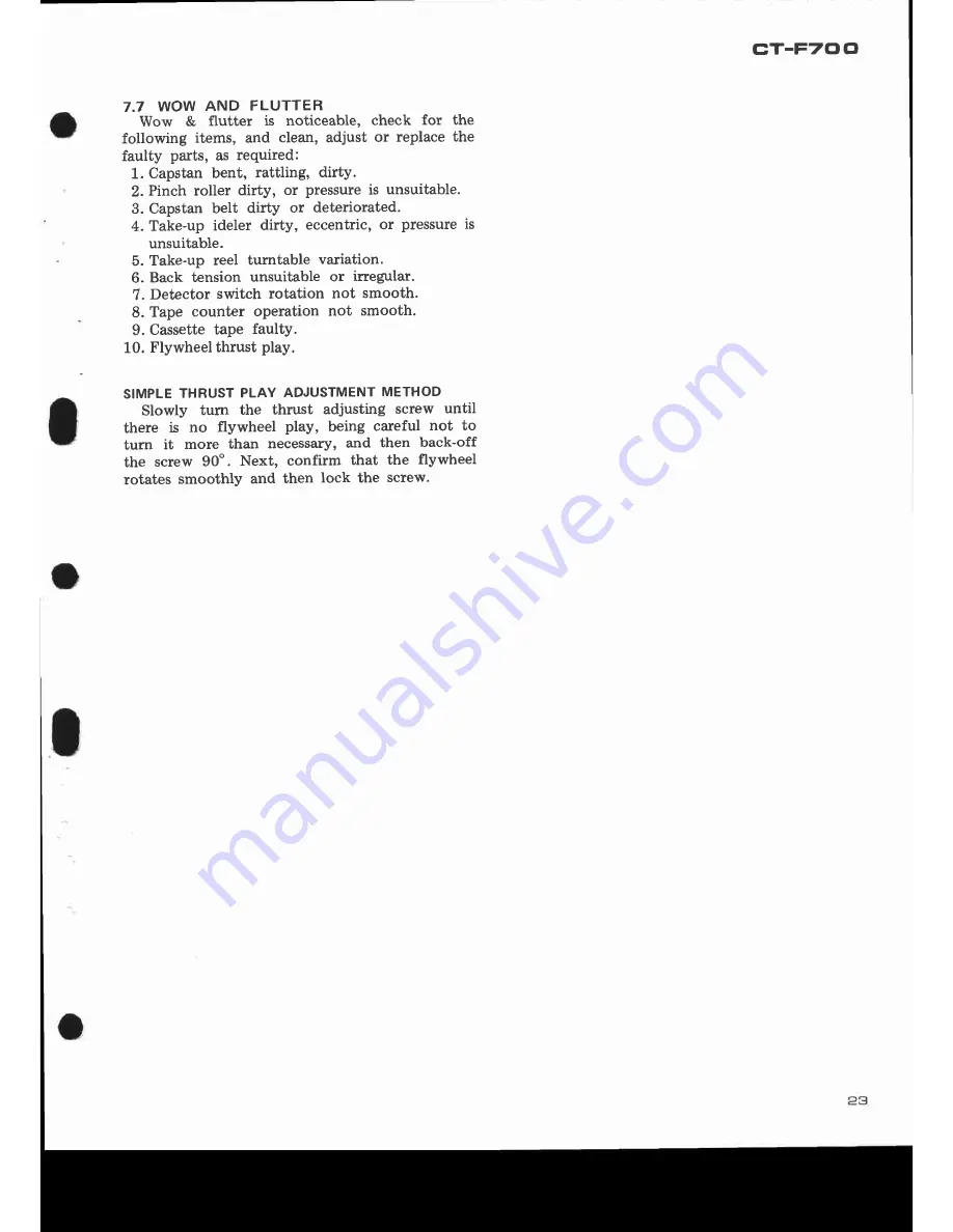 Pioneer CT-F700 Service Manual Download Page 25