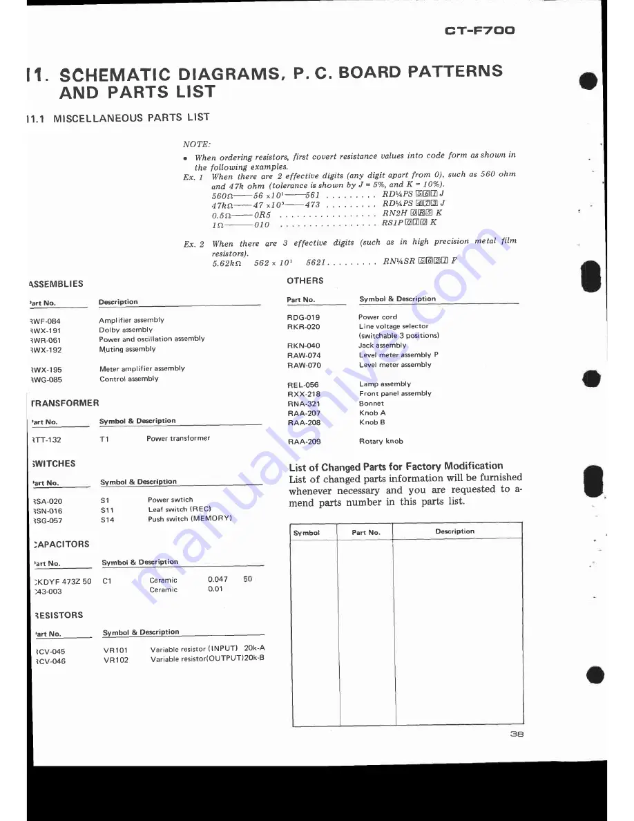 Pioneer CT-F700 Service Manual Download Page 42