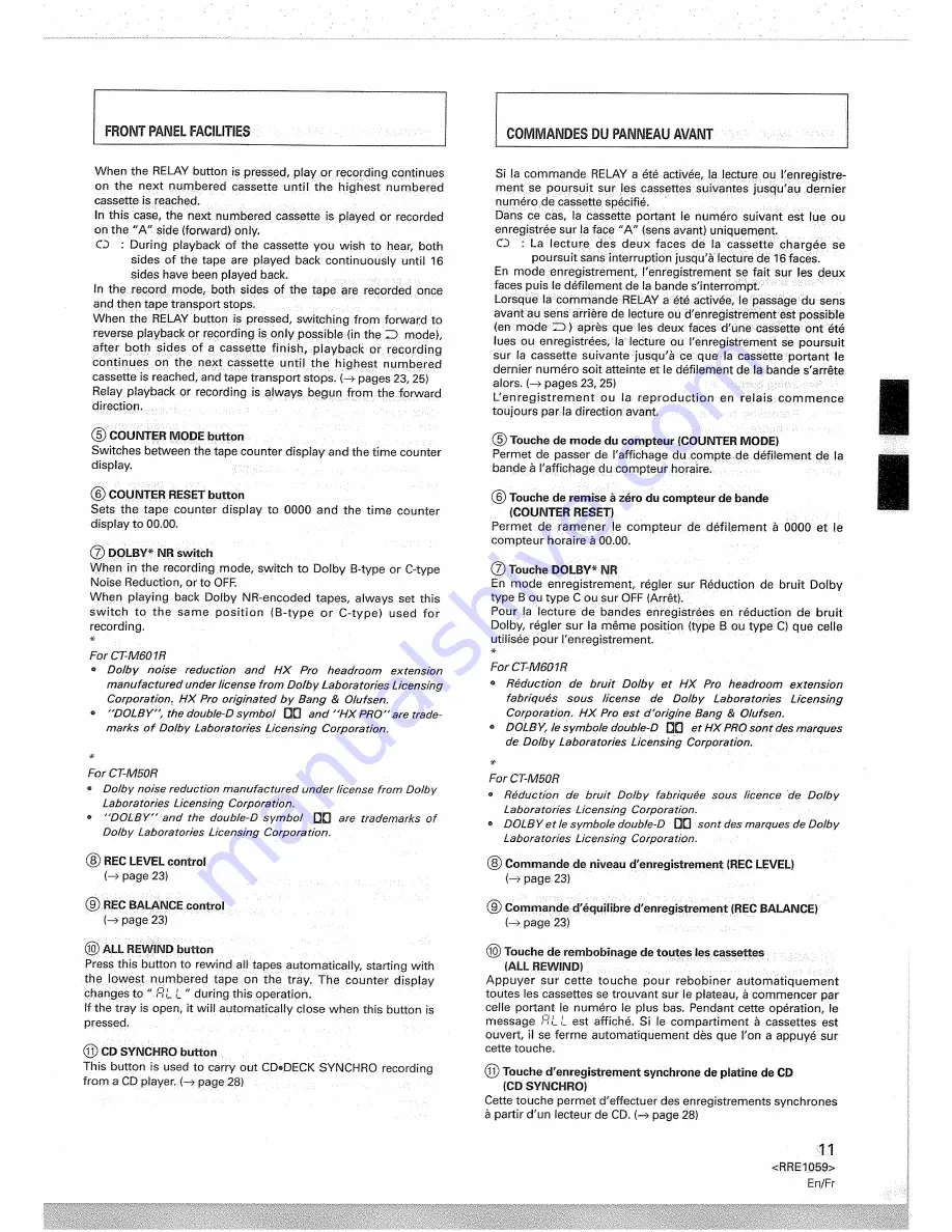 Pioneer CT-M50R Operating Instructions Manual Download Page 11