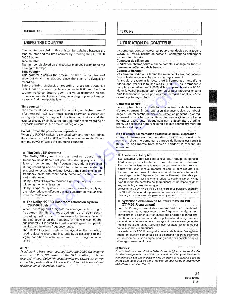 Pioneer CT-M50R Operating Instructions Manual Download Page 21