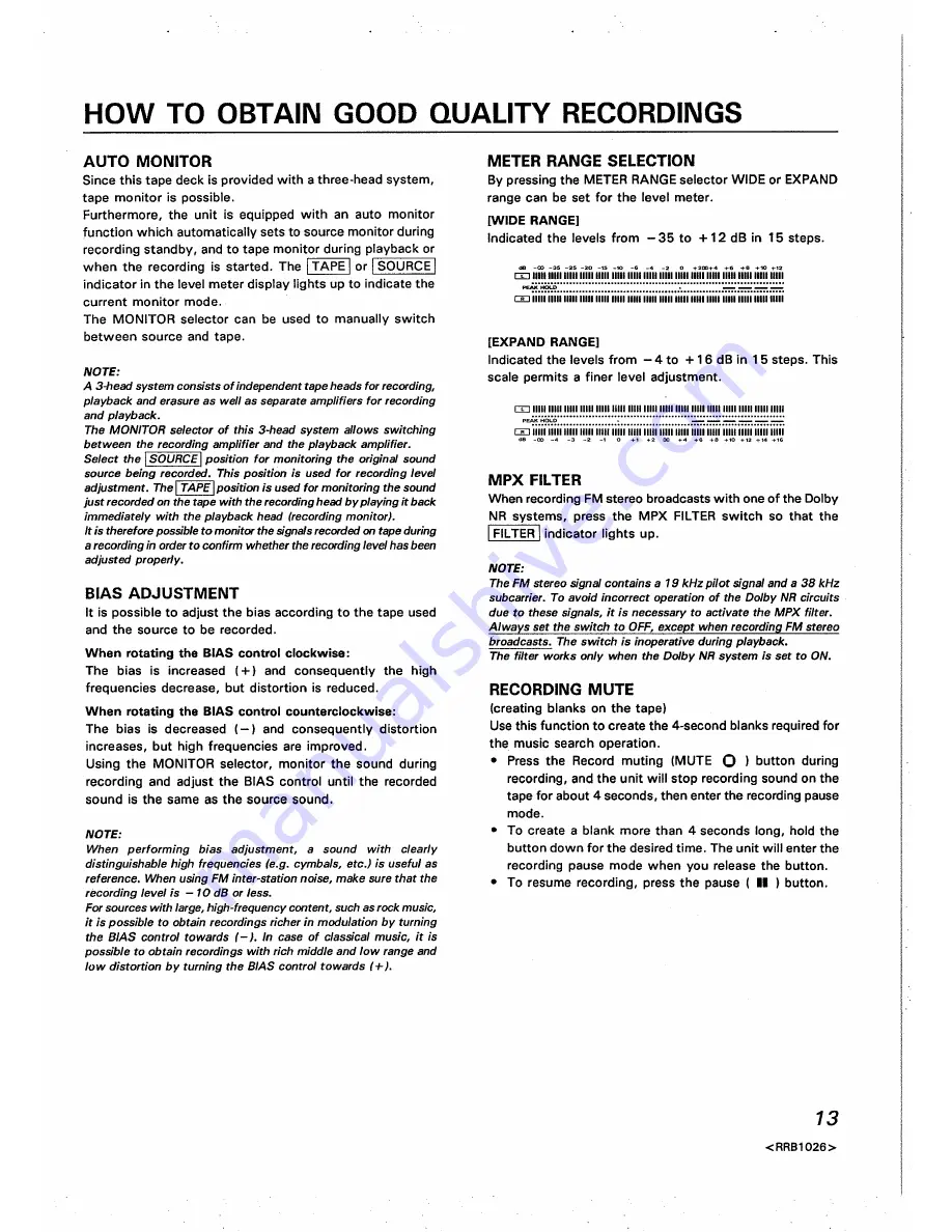 Pioneer CT-S800 Operating Instructions Manual Download Page 13