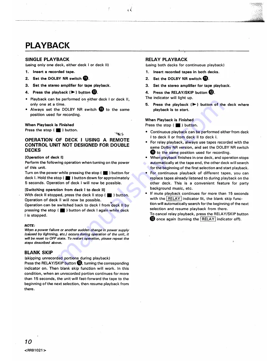 Pioneer CT-W500 Operating Instructions Manual Download Page 10