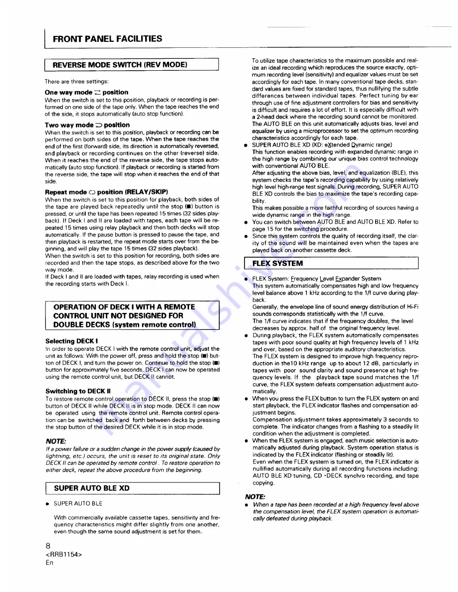 Pioneer CT-W604RS Operating Instructions Manual Download Page 8