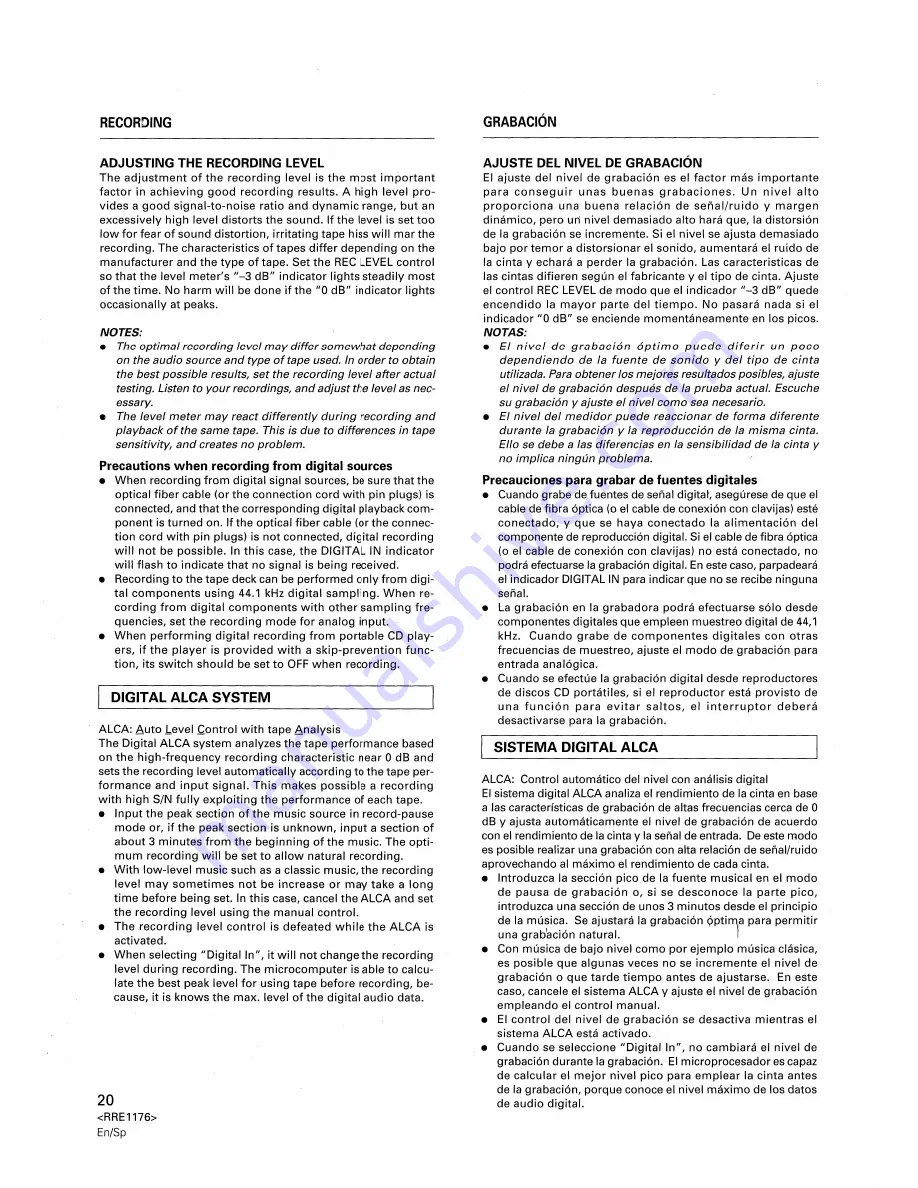 Pioneer CT-W806DR Operating Instructions Manual Download Page 20