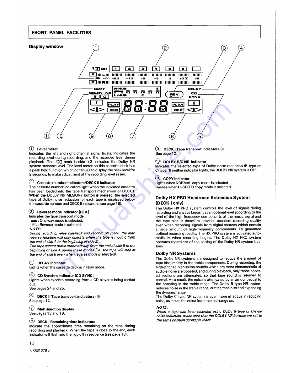 Pioneer CT-WM77R Operating Instructions Manual Download Page 10