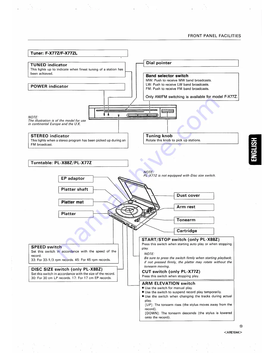 Pioneer DC-X77Z Operating Instructions Manual Download Page 9