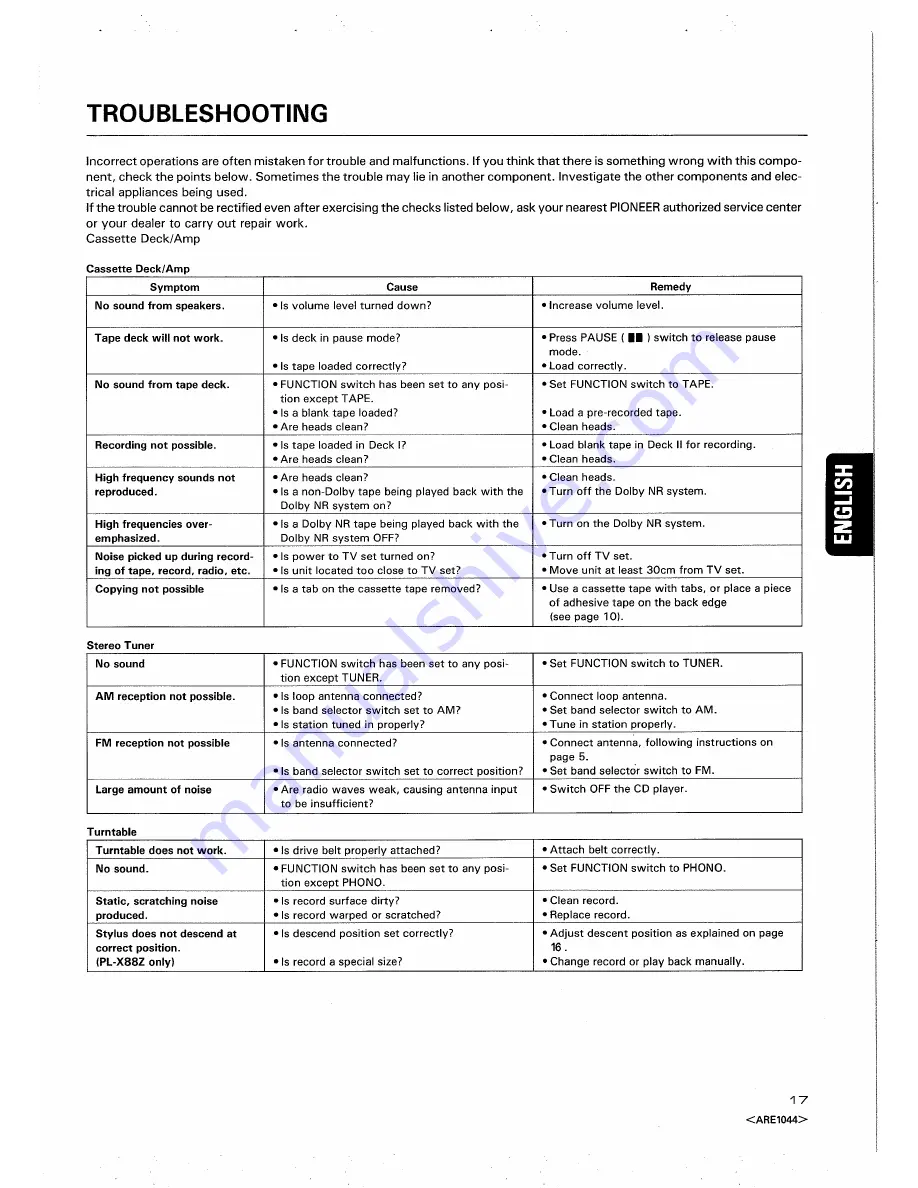 Pioneer DC-X77Z Operating Instructions Manual Download Page 17