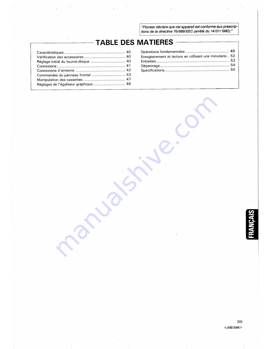 Pioneer DC-X77Z Operating Instructions Manual Download Page 39