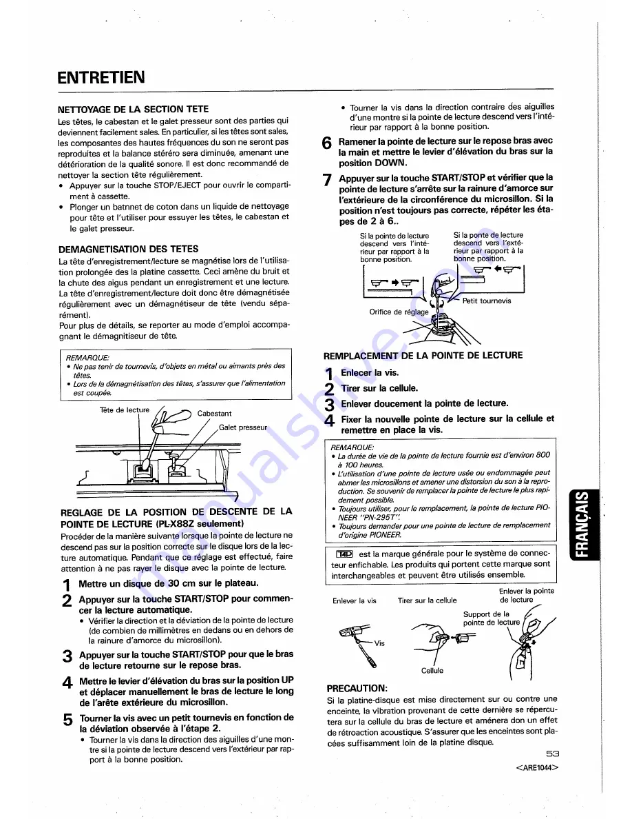 Pioneer DC-X77Z Operating Instructions Manual Download Page 53