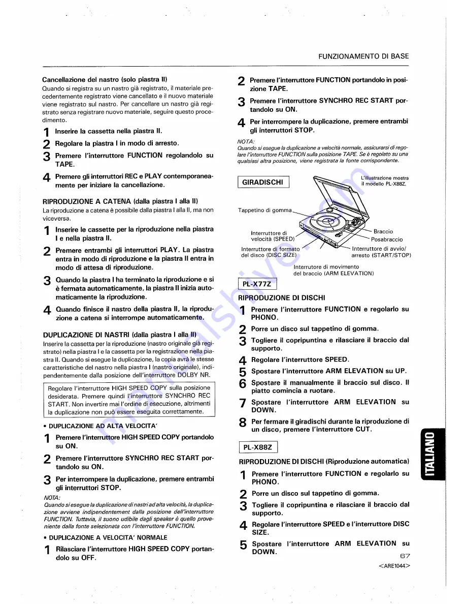 Pioneer DC-X77Z Operating Instructions Manual Download Page 67